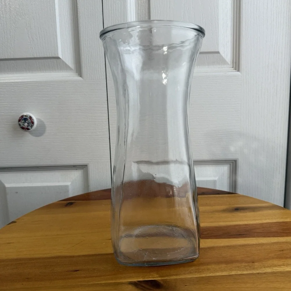 Clear Glass Hour Glass Round Floral Vase Gifts Anniversary Multipurpose